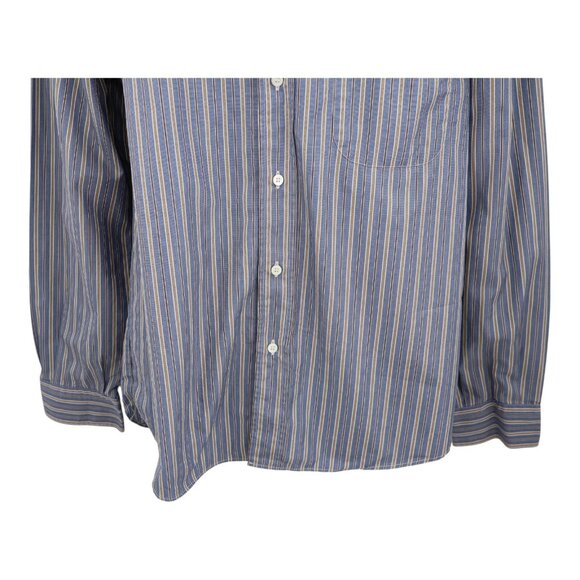 Brioni for Neiman Marcus Button Down Shirt Long Sleeve XL Blue Striped Cotton - Picture 4 of 14